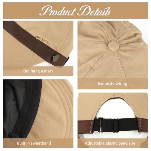 Image of SANNIDHI Summer Caps for Women Wide Brim Sun Hats Sun Visor Cap for Women Fashion Outdoor Lightweight Packable UV Protection Ladies Hat for Travel, Daily, Hiking, Golfing