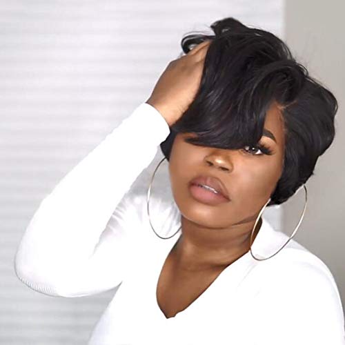 Synthetic Wig, Layered Wavy Mid-Length Natural Curly Black