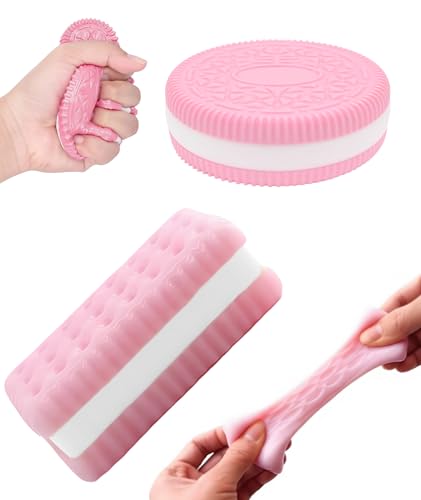 Image of Taba Squishies, Soft Silicone Stress Relief Toys for Adults & Kids, Fufu Squishy Anxiety Relief Set, Squishy Sensory Fidget Toys for Office, Study, and Travel (Pink)