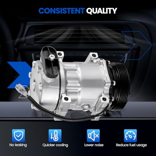 SYKRSS 68550 Air Conditioning A/C Compressor with Clutch Compatible with Dodge Dakota 1996-2002, Compatible with Jeep Cherokee (97-01) TJ (97-99) Wrangler (97-99) 2.5L 4.0L, SD709 Style by SYKRSS - Used condition - Image 6