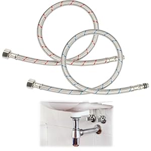 Latiguillos de FontanerÃ­a, 2 Piezas Mangueras de Grifo G3/8 x M10, 50CM Manguera Grifo Cocina, Mangueras Trenzadas de Acero Inoxidable, Latiguillos de GriferÃ­a Agua FrÃ­a y Caliente,para Cocinas, BaÃ±os