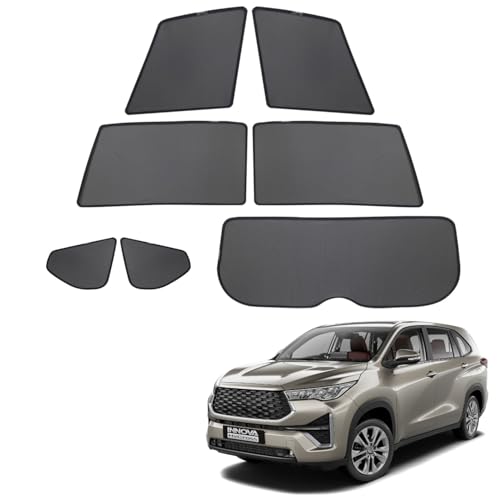 Image of Toyota Innova Hycross Magnetic Sun Shades /Curtains - Set of 7pcs Suitable for Innova Hycross 2023 Onwards