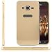 Produktbild Saxonia Samsung Galaxy J3 (2016) Hülle Aluminium Case Schutzhülle Alu Rahmen Bumper und Back Cover | Plexiglas Rückseite (Spiegel) Chrome Look Gold