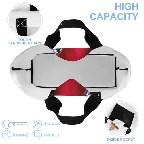 Women's Multi-Functional Shopping Bag，Butterfly And Rose Printing Messenger Bag Shoulder Bag for Travel, Work, Shopping & Parties with Inner Pocket, Grocery Bag Lightweight & Water-Resistant3