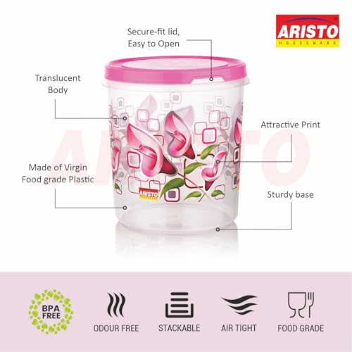 Image of Aristo Store Queen777 Plastic Storage Container-4700 Ml (19.5(D) X 21.6Cm) - Multicolor