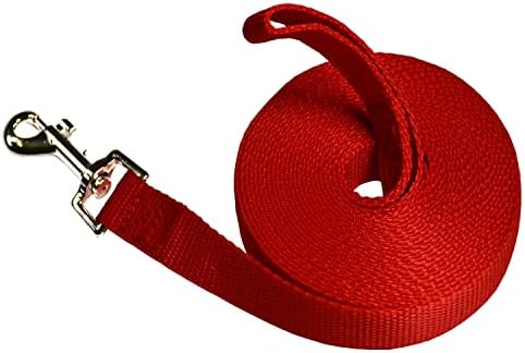 NavoX Training Lead for Dog/Puppy 10m Red, Long Line Dog Lead, Nylon Long Dog training Leash for Pet Recall, hiking, camping,hunting, backyard