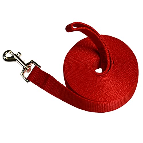 Correa Perros Larga, 5M Correa para Perros Adiestramiento, Cuerda para Perros, Correa Resistente Fuerte para Mascota Camping Paseo Entrenamiento Roja