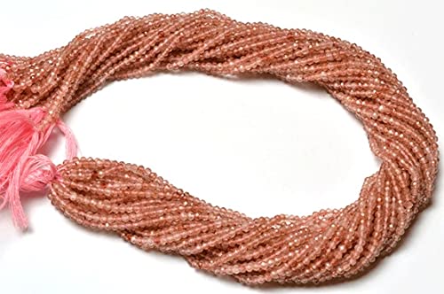 Quartz fraise pierre de lune perles rondelles 3mm pour création collier et bracelet