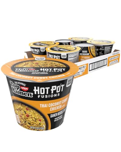 Top Ramen Hot Pot Fusions Thai Coconut Curry Chicken, 4.8 Ounce (Pack of 6)