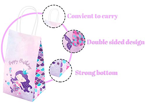 Mermaid Party Bags 16 Packs | Mermaid Gift And Goodie Bags | Ideal For Birthday Gifts Favors And Party Favors Multi-Use For Kids Party Supplies #TOP2