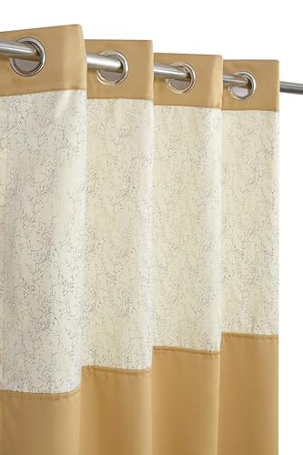 Image of IVAZA Dual-Tone Design 100% Complete Blackout Curtains - Room Darkening Curtain for Window -, Heavy Blackout, Thermal Insulation Curtains, Black Out Curtain for Windows 5 feet Set of 1 Beige