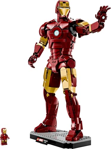 LEGO ǀ Marvel Iron Man Mark 3 Édition Collector - Figurine - Maquette Avengers pour Adulte - Décoration Intérieure - Minifigurine & Réacteur Arc - Cadeau à Collectionner pour Fans 76344