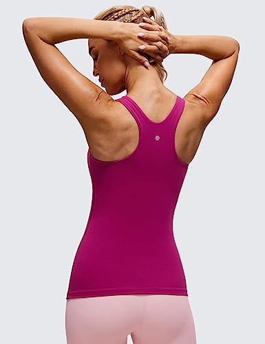 Image of CRZ YOGA Butterluxe High Crew Neck Tank Top | Light Support, Built in Bra, Removable Pads, Yoga, Extremely Soft, Racerback, for Women