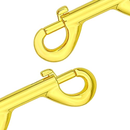 6 Pcs Double Ended Bolt Snap Hook, Zinc Alloy Double Dog Lead Metal Clips Lightweight Dog Lead Hook for Dog Leash Key Chain (Gold) - Image 3