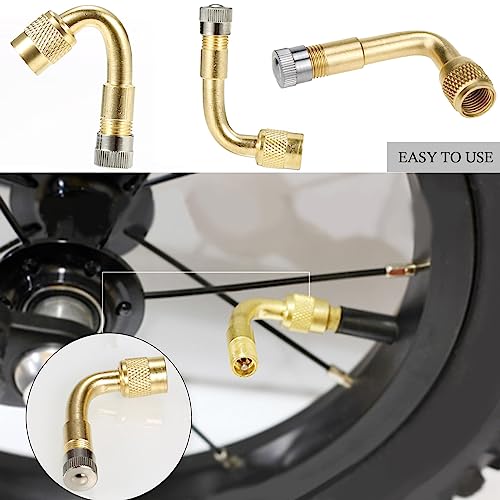Image of 5 Pack Tire Valve Extension, 2Pcs 8.25 Inch Flexible Valve Stem Extenders with Brass 45 90 135 Multi Degree Schrader Tire Valve Stem Extension Adaptor Compatible for RV Bike Motorcycle Car (Black1)