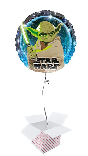 Star Wars Yoda Round Foil Helium Balloon - Inflated Balloon in a Box