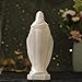 11.8 Inches Our Lady of Grace Wooden Statue - Pearl White Finish | Handmade Catholic Figurine | Blessed Virgin Mary Christian Home Decor Religious Gifts