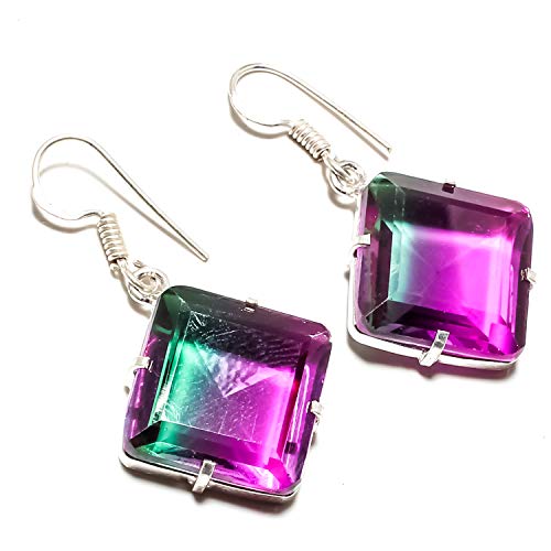 Boucles d'oreilles tourmaline bicolore : légèreté et argent 925 anti-allergie