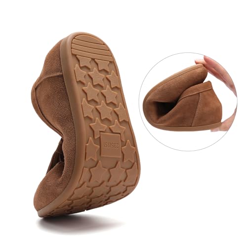 CAUTTILAM Women's Suede Moccasins Loafers Slip-Ons Dress Shoes Flats – Tassel Loafers for Women Comfortable Walking Penny Shoes Camel — view 4