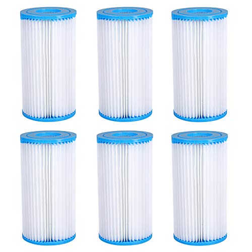 BenRan Swimming Pool or spa Type A or C Filter Replacement Filter Element, Easy to Replace The Filter Element on The Ground, 7.87 3.94inch, 6 Pack