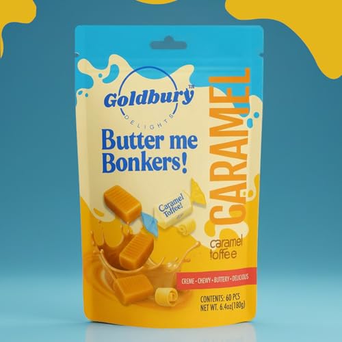 Goldbury Delights Butter Me Bonkers Caramel Toffee, 6.4 oz (Pack of 1) - Creamy, Buttery, & Delicious Individually Wrapped Chewy Caramel Toffee Candy, Ideal for Party Favors & Special Occasions - image 4