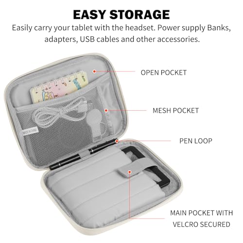 Image of HoYiXi Universal Sleeve Bag for 6 inch,6.8 inch,7 inch Kindle Paperwhite /Colorsoft 2024-2012 Compatible with 6 inch-6.8 inch All-New Kindle /Kobo /Tolino /Sony,6 inch EReader with Anti-Drop Protective Cover,White