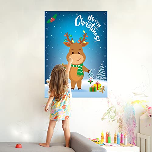Funnlot Christmas Party Games for Kids Pin The Nose On The Deer Kids Christmas Games for Party Christmas Activities for Families Pin The Nose On The for Adults Christmas Games — view 6