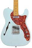 Fender American Professional II Telecaster Thinline Electric Guitar - Transparent Daphne Blue with Maple Fingerboard