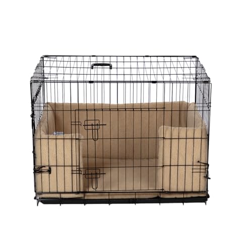 Danish Design Dog Crate Bumper - Sherpa Fleece, Ecoflex Recycled Filling - Oatmeal - Large