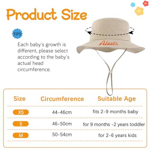 Personalized Baby Boy Mesh Sun hat Custom Name Toddler Bucket Hat Age 0-6 Years4
