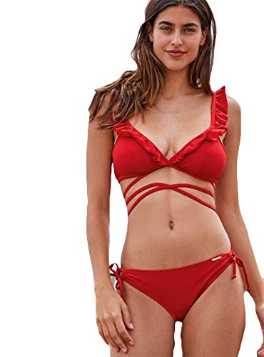 YSABEL MORA - Bikini triángulo Volante Mujer Color: Unico Talla: 85