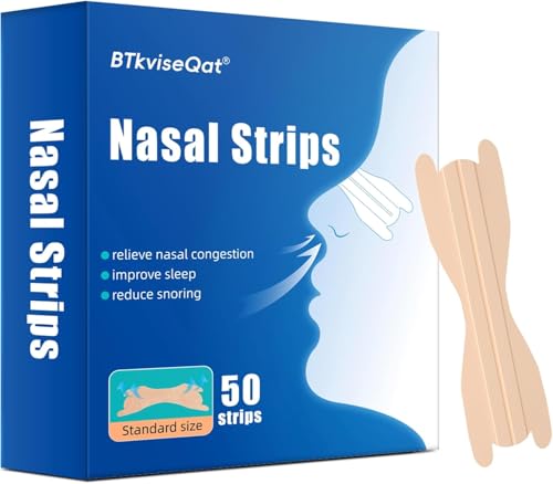 Nasal Strips 50 Pieces Nose Strips for Breathing Anti Snoring Aids for Men and Women Nose Tape for Sleeping Stop Snoring Aids for Men Women Nose Breathing Strips Drug-Free Anti Snoring Devices