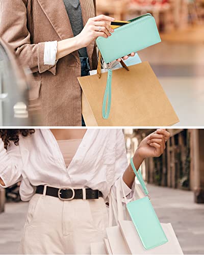 Chelmon Large Capacity Womens Wallet Leather Rfid Blocking Purse Credit Card Clutch(Ch Greenery Gold) #TOP5