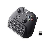 Megadream Xbox One USB 2.4Ghz Mini Wireless QWERTY Keyboard Gaming Chatpad Keyboard for Microsoft Xbox One and Xbox One S Controller PC - [Audio Compatible] - Black