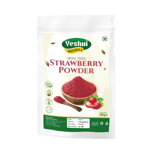 See full amazon price history chart for Yeshvi NATURAL Strawberry Powder Spray Dried Pure and Natural Strawberry Powder for Smoothies, Baking, Cake, yoghurt, ice cream, Jelly Thick Shake, Shrikhand, Puddings and Parfaits, 100gm Yeshvi NATURAL Strawberry Powder Spray Dried Pure and Natural Strawberry Powder for Smoothies, Baking, Cake, yoghurt, ice cream, Jelly Thick Shake, Shrikhand, Puddings and Parfaits, 100gm (B0C77L8PT6) Amazon Price History, Amazon Price Tracker