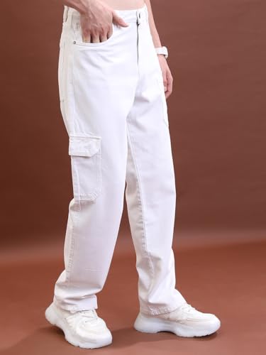 Image of Highlander Mens Relaxed Fit Denim Jeans for Man|Mid-Rise|Cotton Cargo Jeans for Men | Men Jeans