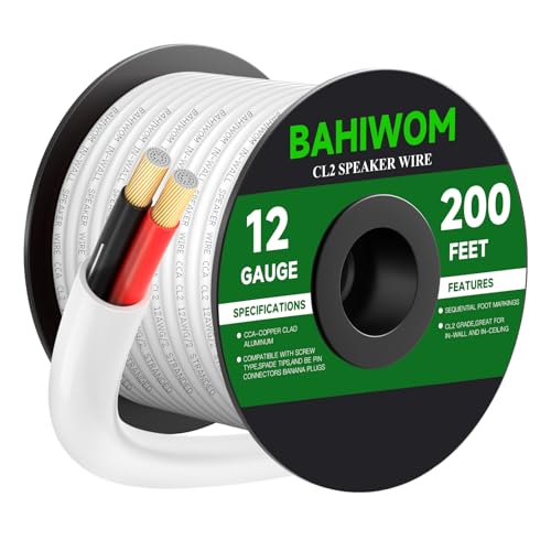 Câble de haut-parleur intérieur gaine rouge et noir câble audio dans le mur calibre 12
