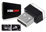 ICBEAMER [Color:White] Universal USB Interface Plug-in Miniature Night Light LED Car Interior Trunk Ambient Atmosphere