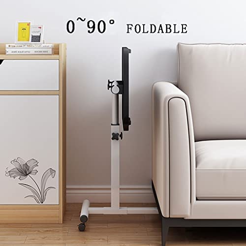 Mesa auxiliar en forma de C con ruedas ajustable y plegable para sofa color A 7