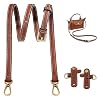 Mini Bag Strap Kit for Longchamp, Adjustable Leather Crossbody Shoulder Strap for Small Pouches, Purses and Handbags (Gold Brown)