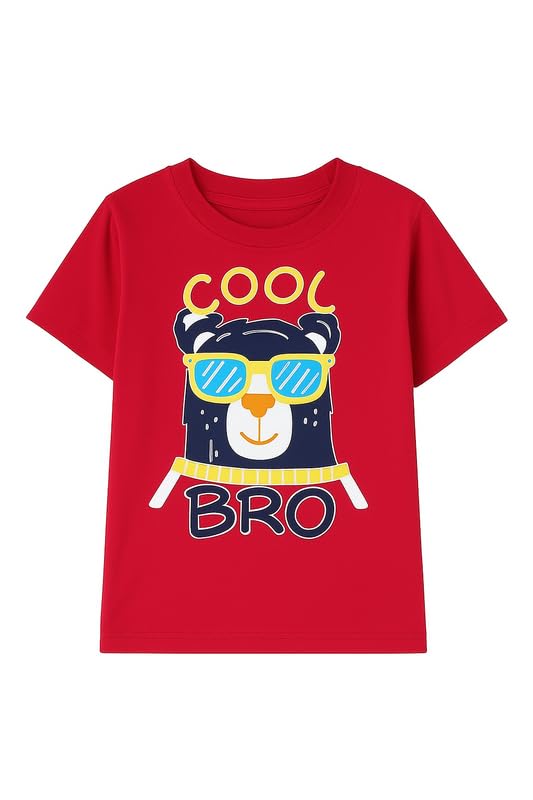 Image of Trendy Printed Cotton Blend Half Sleeve T-Shirt for Boys - Pack of 2