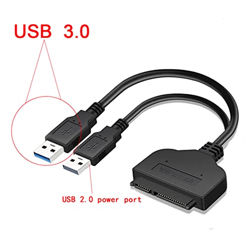Cable adaptador High-Speed SATA 3.0 a USB 3.0 con puerto energía USB 2.0 miniatura 2