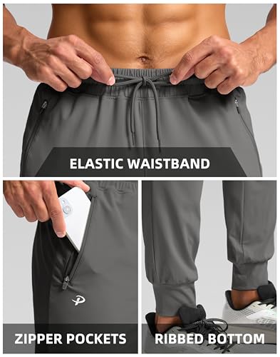 Image of Pudolla Men's Lightweight Jogger with Pockets 4-Way Stretch Sweatpants Workout Runing Athletic Track Pants