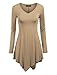 Made By Johnny MBJ WT737 Womens Long Sleeve Handkerchief Tunic XL Taupe