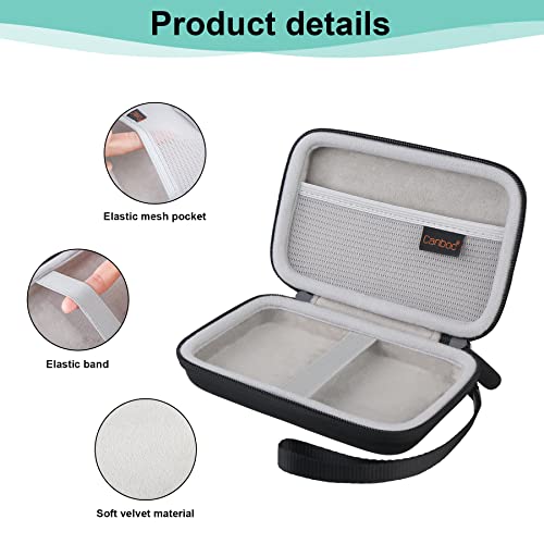 Canboc Hard Carrying Case For Kodak Step Wireless/Kodak Step Slim Instant Mobile Photo Mini Printer, Mesh Bag Fits Kodak 2"X3" Premium Zink Photo Paper And Usb Cable, Black #TOP2
