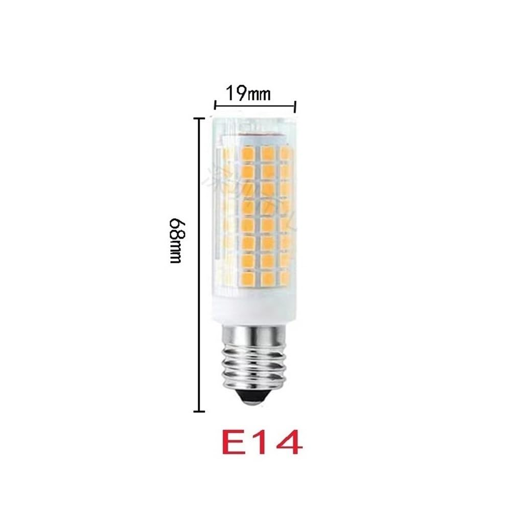 YSJX feux à large tension, 10 pièces/lot 5W 102Leds céramique AC100-130V/220-240V LED petite ampoule G9/E11/E12/E14/E17 lampe de maïs à intensité variable(Warm White 3000K,E12 10W)