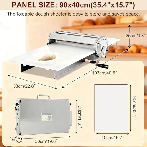 Laminadora de masa comercial con rodillo plegable de alta precisión de 0-25 mm 4