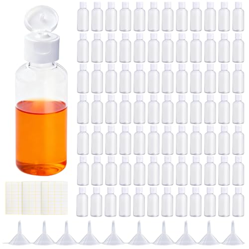 SENONAPO 210 Pack 2 oz Travel Plastic Bottles with Flip Cap Small Empty Size Bottles Refillable Dispensing Bottle Portable Container for Liquid Lotion Travel Supplies(Clear)