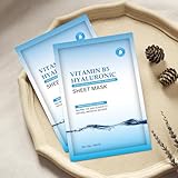 Pack of 10 Hyaluronic Acid Face Masks Skincare with Vitamin B5, Daily Care Face Sheet Mask Hydrating Moisturizing Facial Mask Beauty Face Mask for All Skin - Image 9