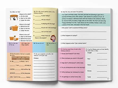 Image of 201 English Activity Book: Fun Activities and Grammar Exercises | Alphabet & Words, Rhyming & Opposites | Ages 5-9 | 4+ Hours of Interactive Learning